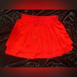 Bright Red/Orange Flare Skirt